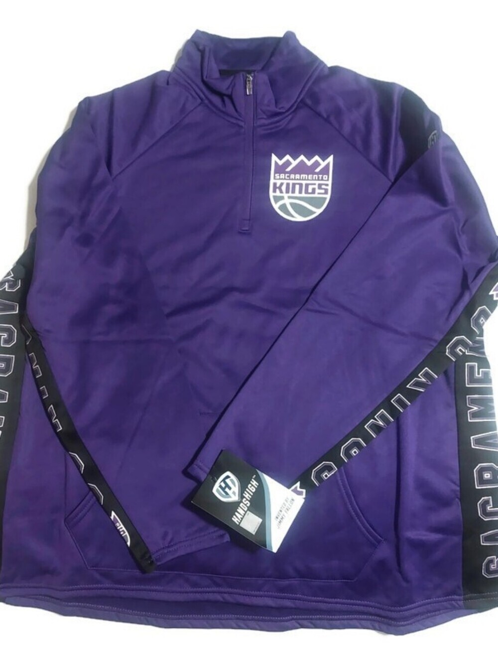NBA Sacramento Kings Hands High MVP Quarter Zip Pullover Adult Womens 2XL Purple